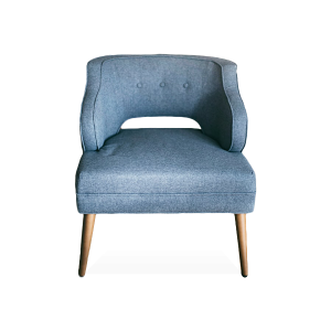 single blue fabric chair